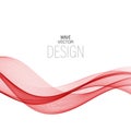 Vector Abstract red smoky waves background. Template brochure design Royalty Free Stock Photo