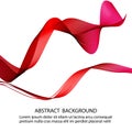 Vector Abstract red smoky waves background. Template brochure design eps10 Royalty Free Stock Photo