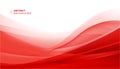Vector abstract red wavy background. Curve flow motion Royalty Free Stock Photo