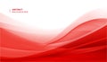 Vector abstract red wavy background. Curve flow motion