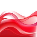 Vector abstract red wavy background, wallpaper Royalty Free Stock Photo