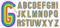 Retro style rainbow alphabet