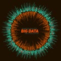 Vector abstract round big data visualization. Futuristic infographics design. Visual information complexity. Royalty Free Stock Photo