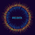 Vector abstract round big data visualization. Futuristic infographics design. Visual information complexity. Royalty Free Stock Photo