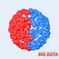 Vector abstract round colorful big data information sorting visualization. Social network, financial analysis of complex Royalty Free Stock Photo