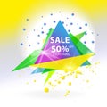 Vector abstract sale triangle banner.