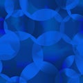 Vector abstract seamless background of blue molecules and blue b Royalty Free Stock Photo