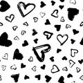 Vector abstract seamless background with hearts. Great for paper, card, banner, fabric, interior. Hand drawn