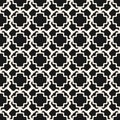 Vector abstract seamless mesh pattern. Black and white ornament with curved grid Royalty Free Stock Photo