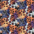 Vector abstract seamless pattern with animal skin motifs.
