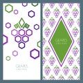 Vector abstract seamless pattern and background with geometric shape grapes vine made from hexagons