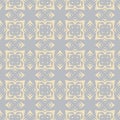 Vector abstract seamless pattern. Ethnic style floral geometric background. Subtle background in light gray and yellow colors. Royalty Free Stock Photo
