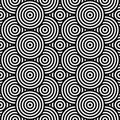 Vector abstract seamless pattern.Modern geometric background.Repeated monochrome pattern with concentric circles background orname Royalty Free Stock Photo