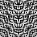 Vector abstract seamless pattern.Modern geometric background.Repeated monochrome pattern with concentric circles background orname Royalty Free Stock Photo