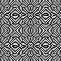 Vector abstract seamless pattern.Modern geometric background.Repeated monochrome pattern with concentric circles background orname