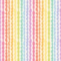 Vector abstract seamless pattern with rainbow wavy lines, vertical stripes Royalty Free Stock Photo