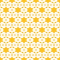 Vector abstract seamless pattern. Simple yellow geometric texture with stars Royalty Free Stock Photo