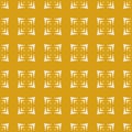 Vector abstract seamless pattern with square shapes, arrows. Yellow background Royalty Free Stock Photo