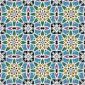 Vector Abstract Seamless Pattern. Vintage Color Geometric East Ornament Pattern. Islamic, Arabic, Indian, Bohemian, Gypsy, Persian