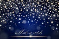 Vector abstract shining falling stars on blue ambient background Royalty Free Stock Photo