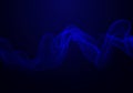 Vector Abstract shiny color blue wave design element on dark background. Royalty Free Stock Photo