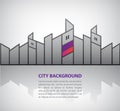 Vector abstract silhouette city background with Royalty Free Stock Photo