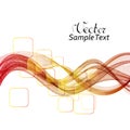 Vector Abstract smoky red waves background. Template brochure design Royalty Free Stock Photo