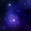 Vector abstract space background with stars. blue space nebula and black hole. image of distant galaxies, planets glow.