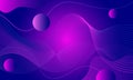 Vector abstract space background with waves, lines and spheres in a violet colors Royalty Free Stock Photo