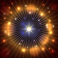 Vector abstract star, rays and fire dark Royalty Free Stock Photo