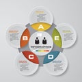 Vector abstract 5 steps infographic elements.Circular or cycle infographics