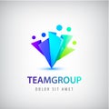 Vector abstract stylized family, team lead icon, logo, sign isolated. Royalty Free Stock Photo