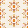 Vector Abstract Succulent Plant Rosette in Warm Colors seamless pattern background. Perfect for fabric, scrapbooking and Royalty Free Stock Photo