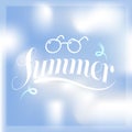 Vector abstract summer background calligraphic design relax concept Royalty Free Stock Photo