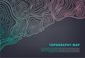 Vector abstract topography map banner. Topographic contour background. Topo grid. Royalty Free Stock Photo