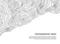 Vector abstract topography map banner. Topographic contour background. Topo grid.