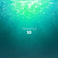 Vector Abstract triangle underwater background, abstract texture, aqua backdrop, abstract ocean sea background Royalty Free Stock Photo