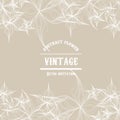 Vector abstract vintage flower outline template