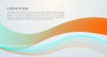 Vector abstract wave background in orange and cyan color.