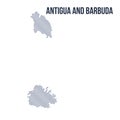 Vector abstract wave map of Antigua and Barbuda isolated on a white background.