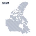 Vector abstract wave map of Canada isolated on a white background.