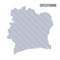 Vector abstract wave map of Cote D'ivoire isolated on a white background.