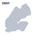 Vector abstract wave map of Djibouti isolated on a white background.