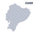 Vector abstract wave map of Ecuador isolated on a white background.