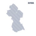 Vector abstract wave map of Guyana isolated on a white background.