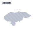 Vector abstract wave map of Honduras isolated on a white background.