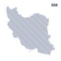 Vector abstract wave map of Iran isolated on a white background.