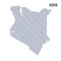 Vector abstract wave map of Kenya isolated on a white background.
