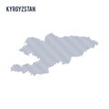 Vector abstract wave map of Kyrgyzstan isolated on a white background.