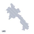 Vector abstract wave map of Laos isolated on a white background.